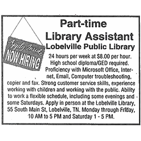 Part-Time Library Assistant
